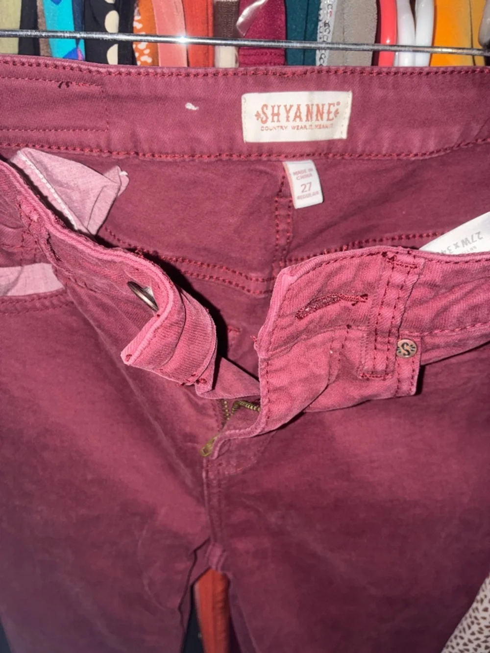 Shyanne Maroon Flare Jeans - Picture 2 of 3